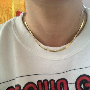 18K Gold Plated Sterling Silver Herringbone Chain